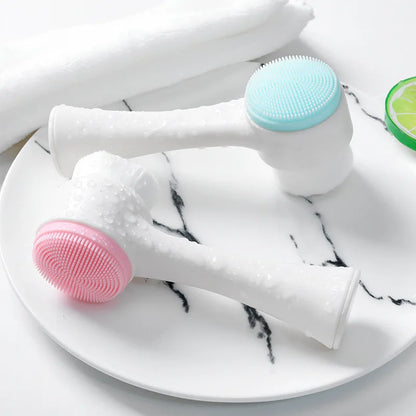 Double Side Silicone 3D Face Cleansing Brush